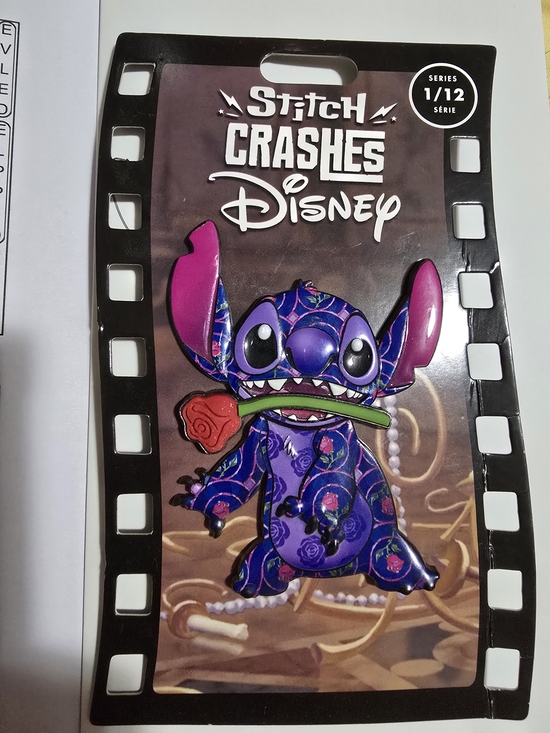 Disney Accessories - Stitch Crashes Disney Purple Floral Enamel Pin - Rose